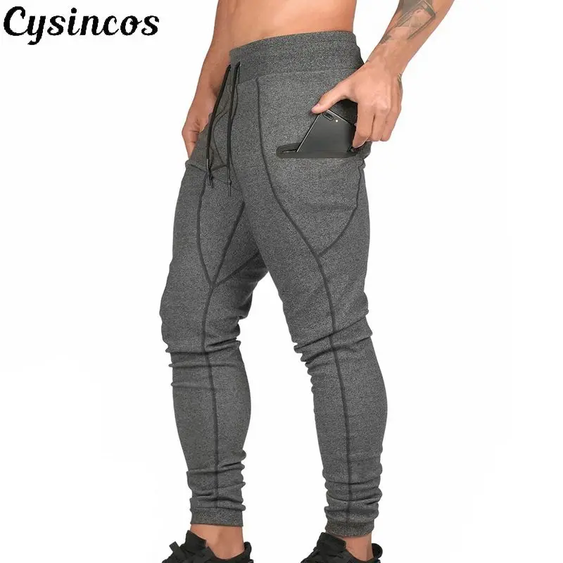 Мужские дышащие спортивные штаны CYSINCOS на молнии с карманами|Повседневные брюки| |