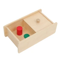 montessori wooden box sliding lid infant toddler toys educational equipment for hand eye coordination exercises
