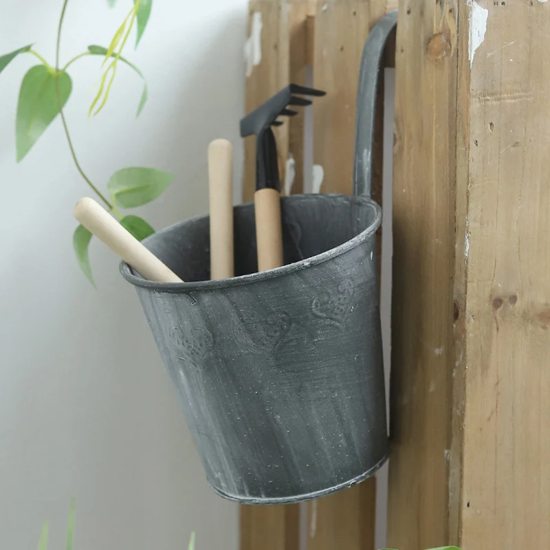 Новый горячий винтажный цветочный горшок металлический Железный цветок ведро