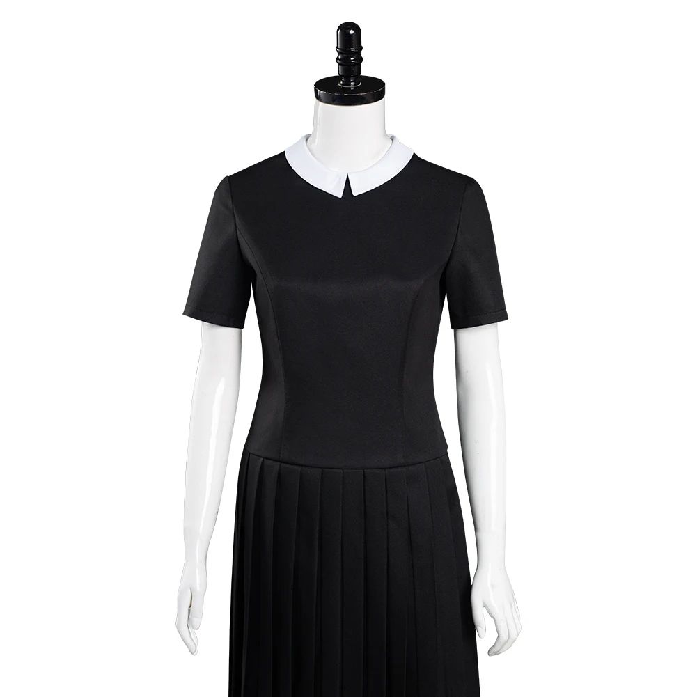 

The Queens Gambit Beth Harmon Cosplay Costume Black Long Dress Halloween Carnival Suit Custom Make