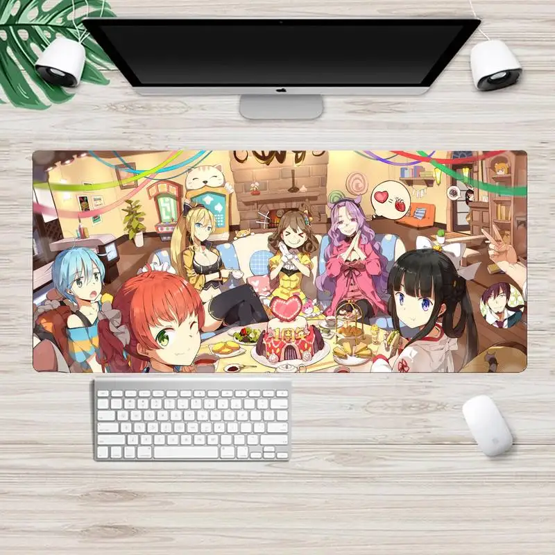 

Girl Cafe Gun Gaming Player desk laptop Rubber Mouse Mat XL Large Gamer Keyboard PC Desk Mat Takuo Computer Tablet Mouse mat