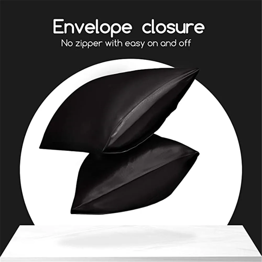 Однотонная Высококачественная шелковистая атласная Подушка 100% для ухода за