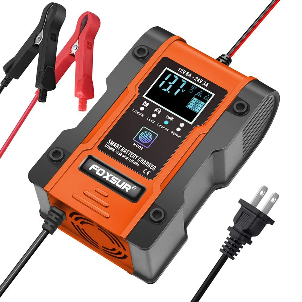 LiFePO4 зарядное устройство 12В/24В многофункциональное умное для литий фосфата/литий