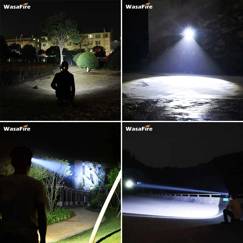 

XML T6+COB Rechargeable Led Headlight Powerful 18650 White Red Light Head Torch 7-mode Running Headlamp with USB Charging Cable