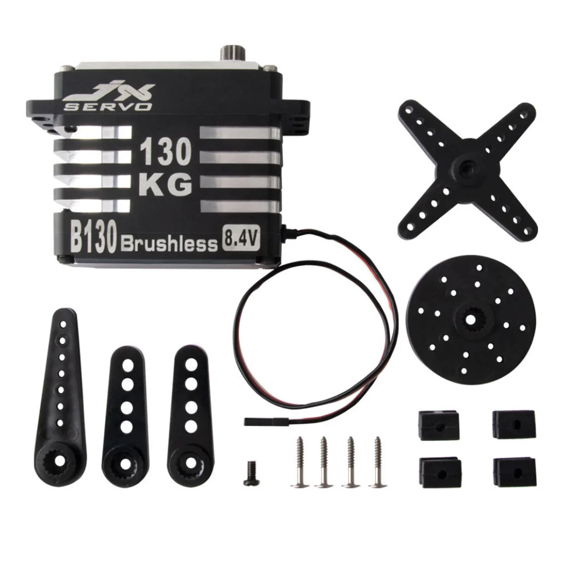 

JX B130 130kg Brushless Servo Super Large Torque CNC Metal Gear Standard Digital Servo for 1/5 RC Car Robot Drone Quadcopter