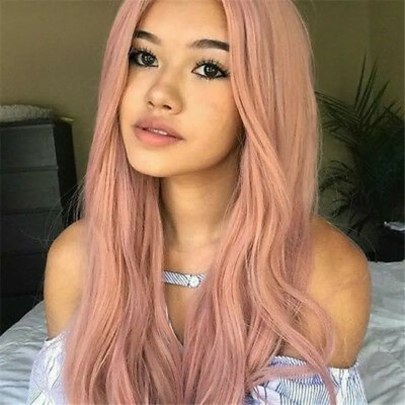 

Long Body Wave Heat Resistant Lace Front Wigs With Natural Hairline Synthetic Hair Wig For Women Cosplay Daily Wear