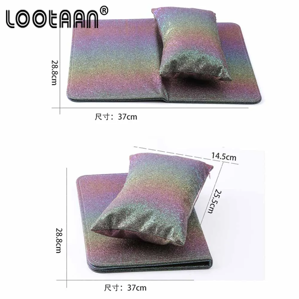 Lootaan дизайн ногтей Сияющие Блестки Дизайн Настольный коврик подушка держатель