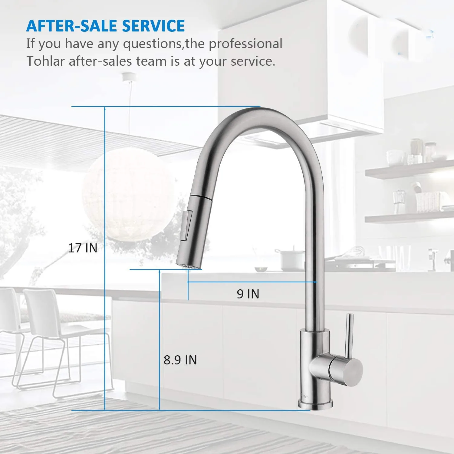 

Kitchen Sink Faucets With Pull-down Sprayer, Modern Stainless Steel Single Handle Pull Down Sprayer Faucet With Deck Plate