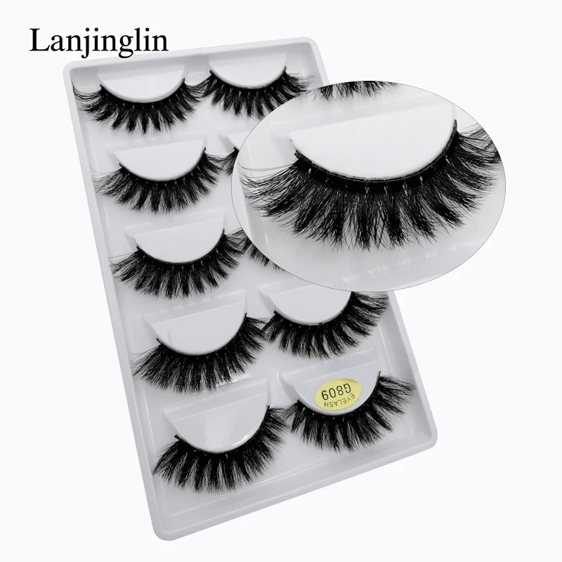 LANJINGLIN 10 коробок/лот норковые ресницы натуральные длинные накладные ресницы ручная работа Мягкие 3d норковые ресницы макияж Искусственные ресницы G808