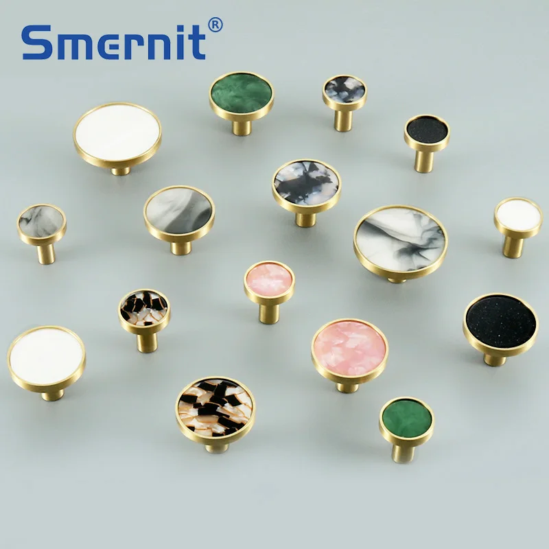

European Brass Door Knobs and Handles for Kitchen Cabinet Copper Furniture Handles Drawer Pulls Ink Wash Wall Hanging Hooks