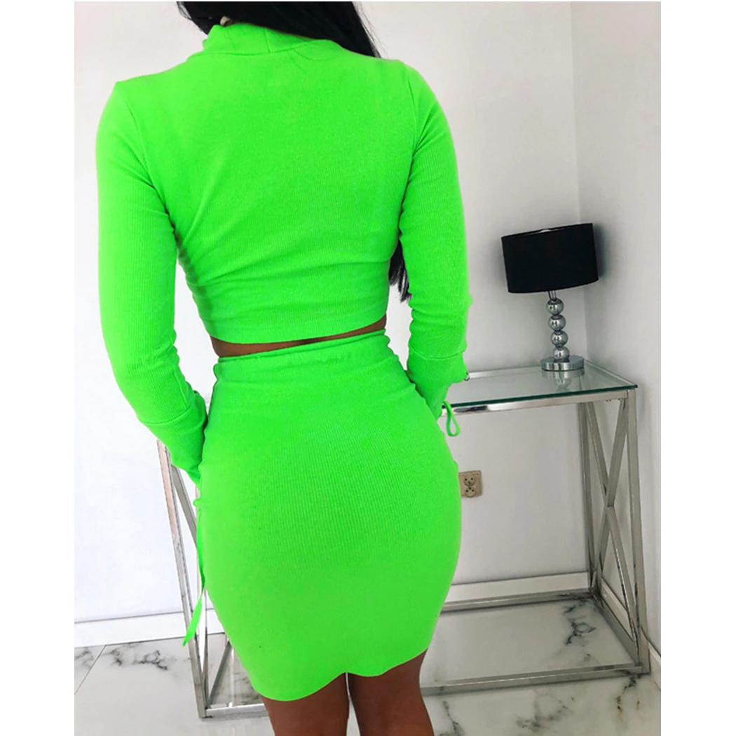 Вечерние клубные платья повседневные женские комплекты из двух предметов тонкая