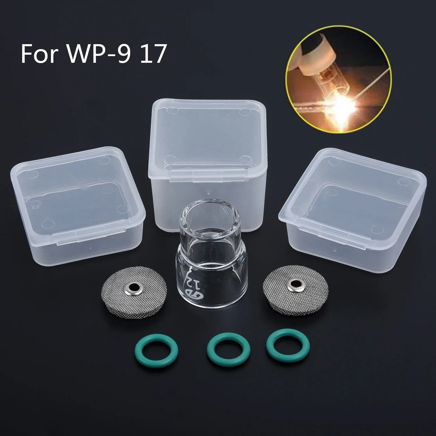 

6pcs TIG Welding Torch #12 Fupa Glass Pyrex Cup Kit For WP-17/WP-9/18/26 Gas Lens Welding Tool Accessories