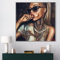 cool sexy girl tattoo pop graffiti street sex women oil painting canvas posters prints cuadros wall art pictures for living room