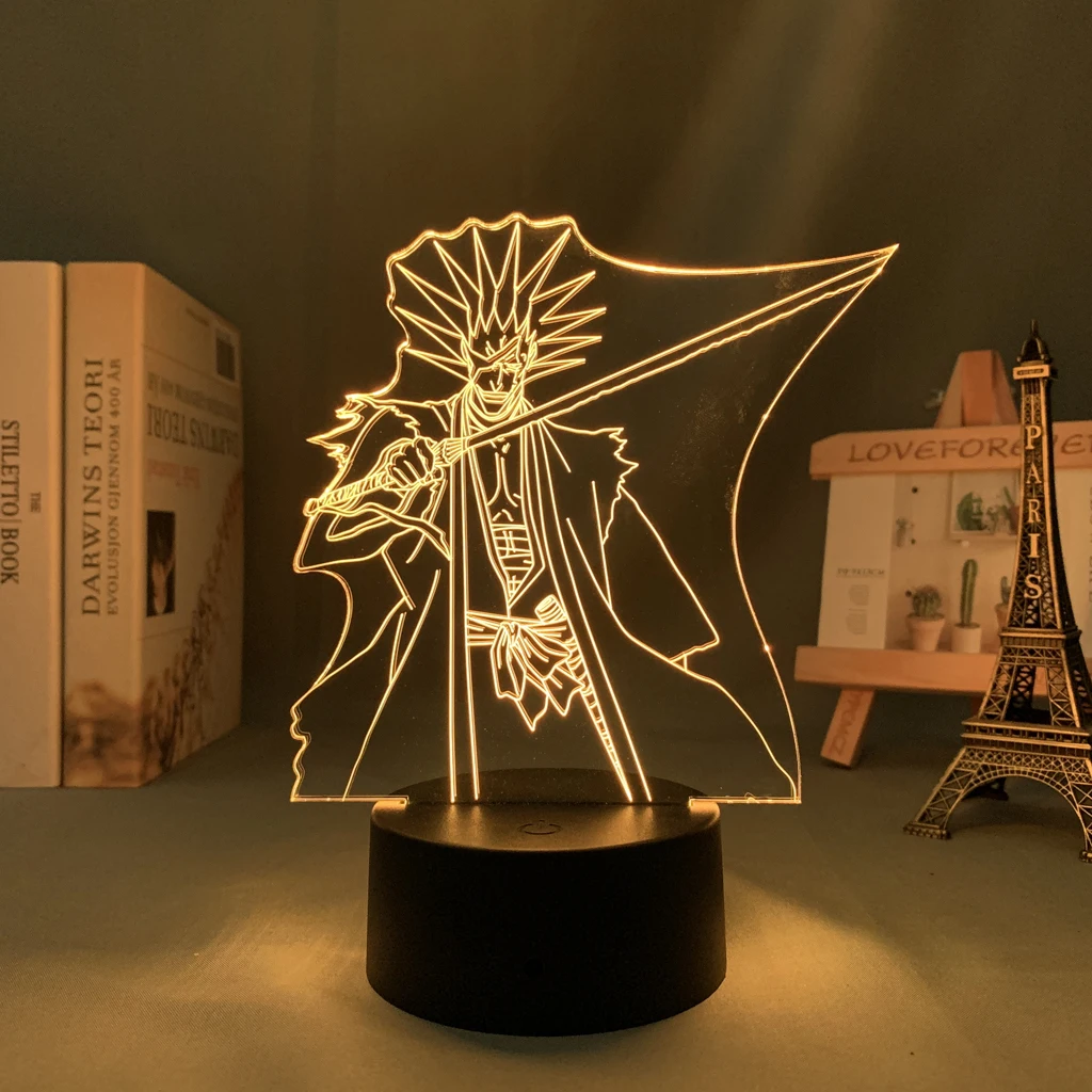 

Аниме Светодиодная лампа отбеливатель Zaraki Kenpachi для украшения спальни светильник на батарейках подарок на день рождения манга 3d светильник ...