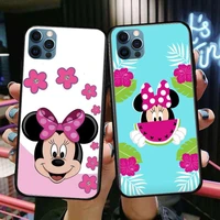 purple minnie mouse anime phone cases cover for iphone 11 pro max case 12 8 7 6 s xr plus x xs se 2020 mini mobile cell shell f