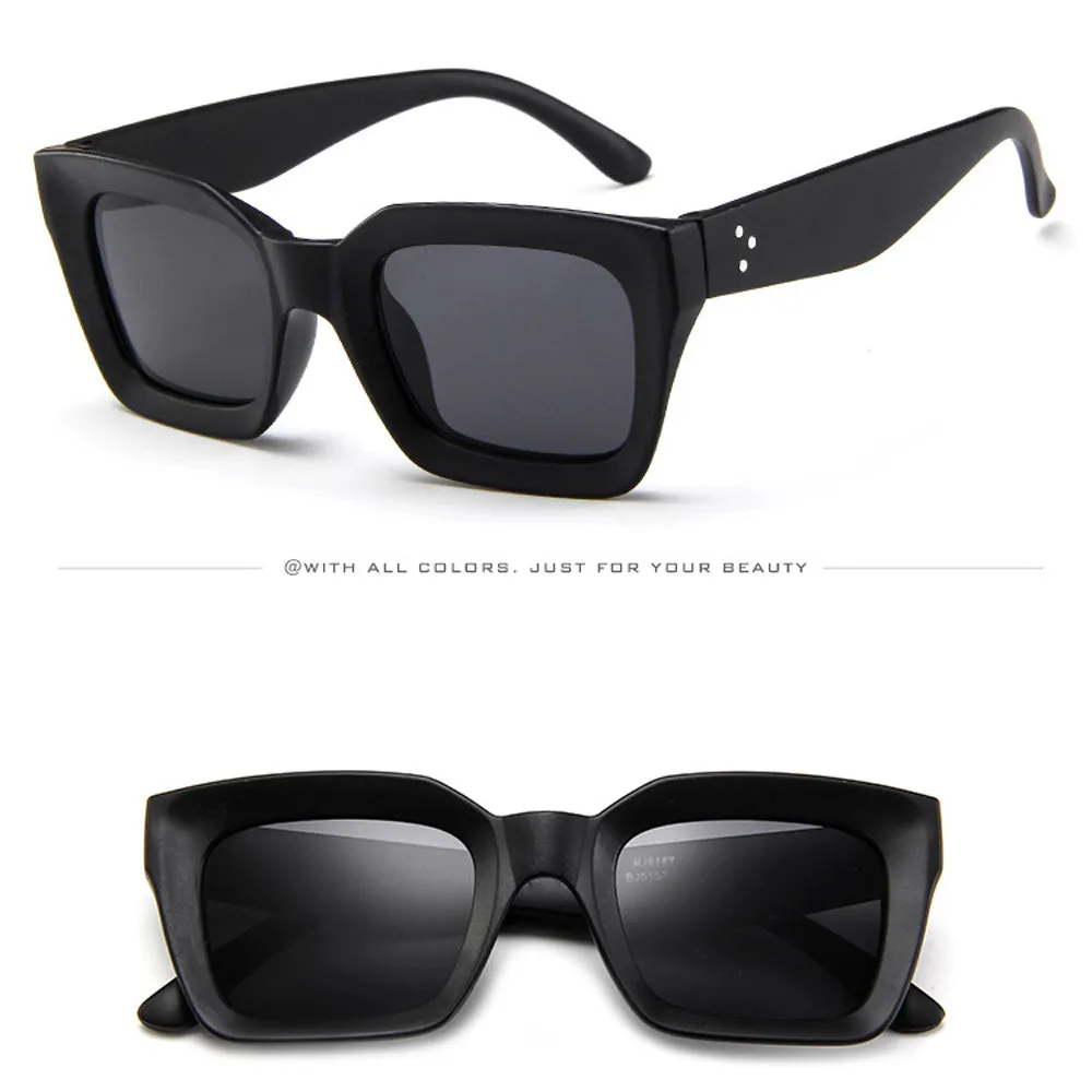 

2020 Plastic Vintage Luxury Sunglasses Women Solid Lens Square Glasses UV400 Classic Retro Outdoor Travel Lentes De Sol Mujer