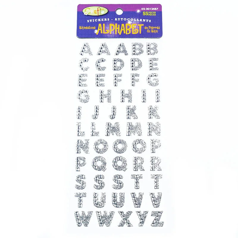 Silver Alphabet 1 лист Блестящий алфавит, стразы самоклеющиеся Скрапбукинг стикер s ремесло аксессуары DIY PC Декор телефона стикер с номером - Цвет: Silver Alphabet