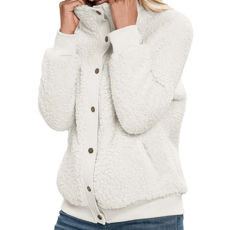 

Модное женское зимнее теплое пальто на пуговицах, свободный крой, жакет на пуговицах с длинным рукавом, кардиган, свитеры, джемперы