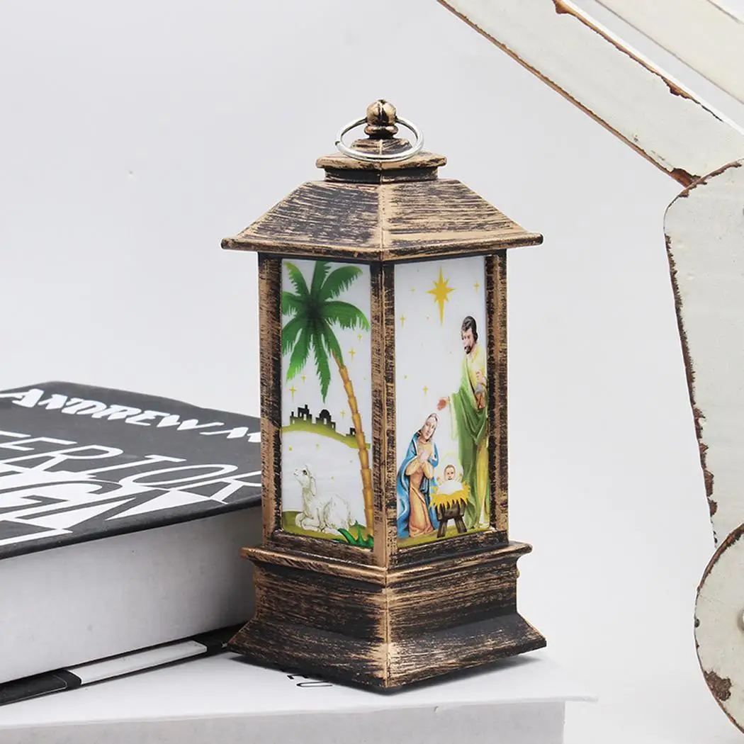 Домашний теплый желтый Рождественский светодиодный светильник с изображением