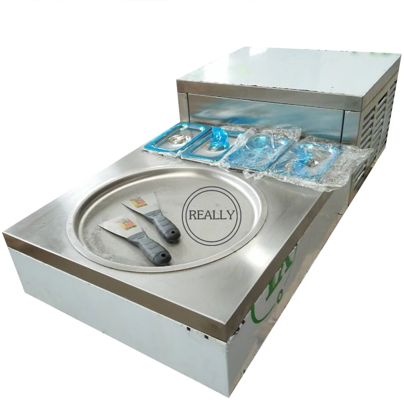 220В/110В столешница R410a квадратная сковорода Жареная Машина для жарки мороженого