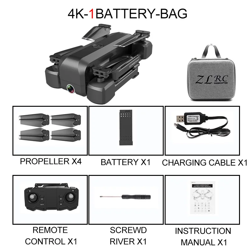 4K 1B Bag SG706 Квадрокоптер Дрон 4K 1080P двойная камера WiFi FPV оптический поток Профессиональный радиоуправляемый Дрон складной Квадрокоптер игрушки - Цвет: 4K 1B Bag