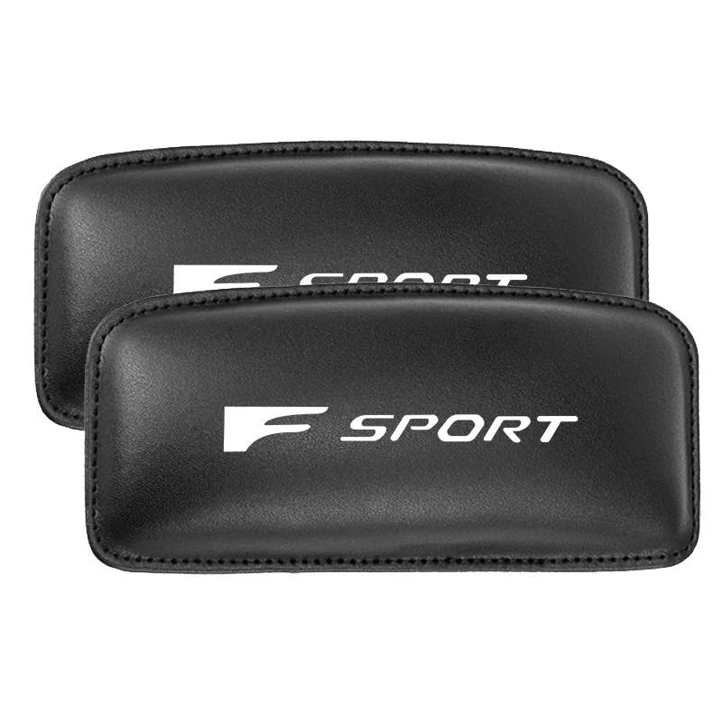 BLACK white 2pcs 1 шт., автомобильная Кожаная подушка для ног, наколенник F Sport для Lexus, подушка для поддержки бедра - Название цвета: BLACK white 2pcs
