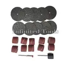 Набор из 22 шлифовальных дисков диаметром 32 мм, 12 дюйма, набор шлифовальных барабанов, наждачная бумага для Dremel, шлифовальный станок с оправкой