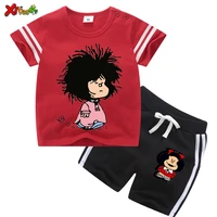 kids girls striped sports short sets t shirt cartoon kids clothes summer sport casual outfits toddler baby tshirt shorts suits