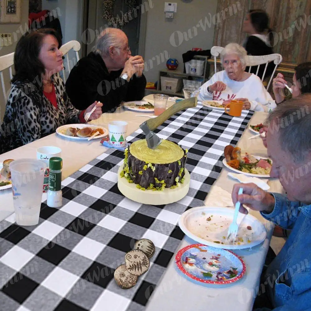 Новогодняя скатерть из буйвола в клетку 36x183 см|Настольные дорожки| |