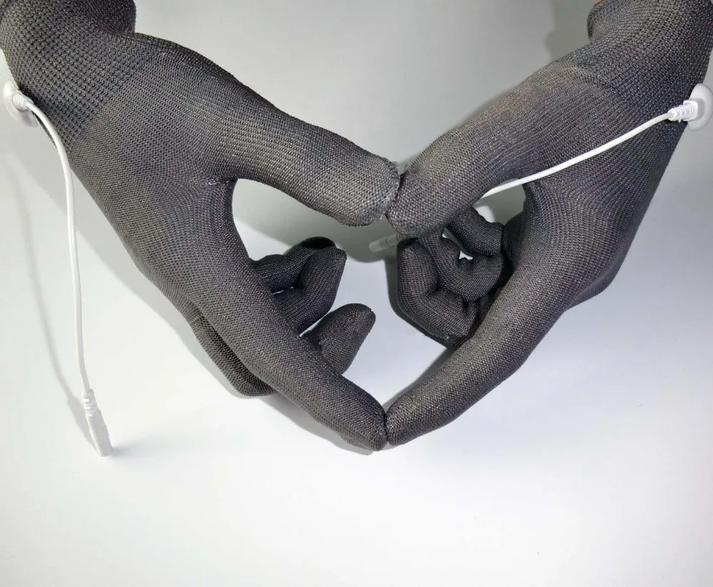 1 пара прочный Проводящий перчатки массажа физиотерапии Электротерапия