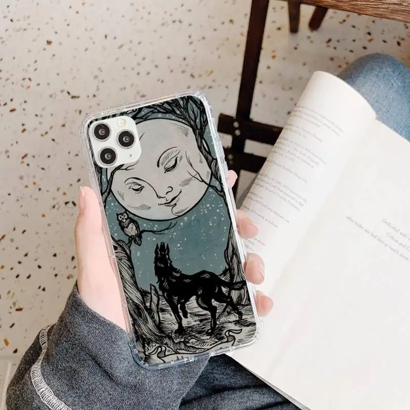 

Witches moon Tarot Mystery totem Phone Case Transparent for iPhone 11 12 mini pro XS MAX 8 7 6 6S Plus X 5S SE 2020 XR