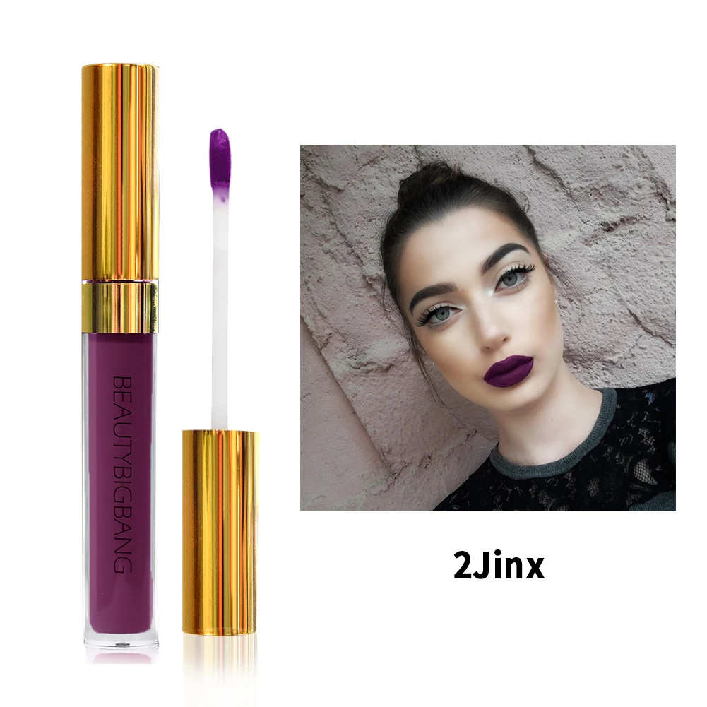 2C Beautybigbang жидкая губная помада, макияж, сексуальные цвета, красный, черный, розовый цвет, матовая губная помада, водостойкая, стойкий блеск для губ, набор для губ - Цвет: 2C