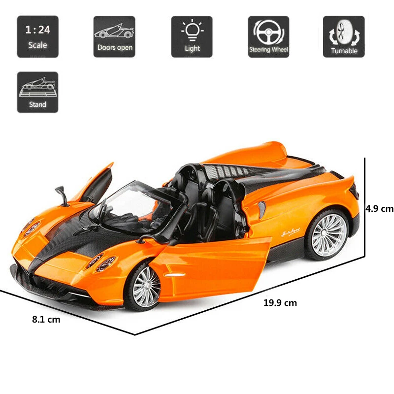 HOMMAT 1:24 Pagani Huayra Roadster модель автомобиля из сплава металла игрушка Моделирование