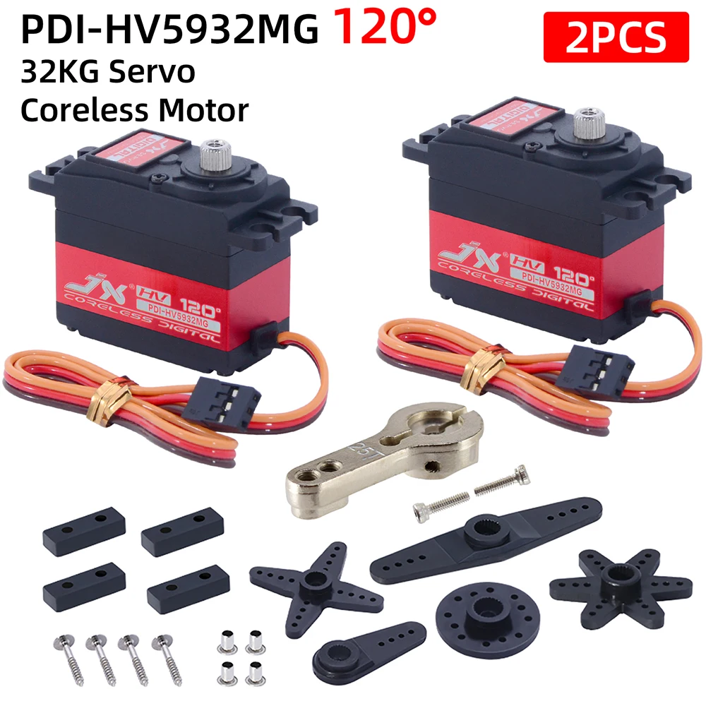 Сервопривод JX, большой крутящий момент 32 кг, высокая точность, металлическая шестерня, цифровой сервопривод без сердечника для радиоуправляемого автомобиля, робота, радиоуправляемой модели «сделай сам»