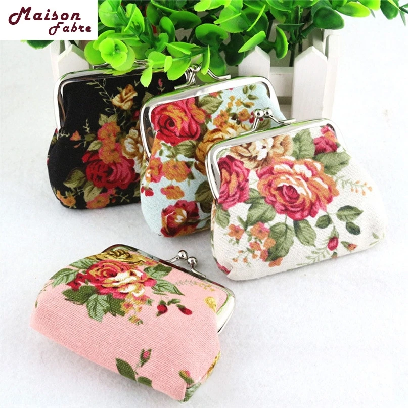 

Maison Fabre Hot Coin Purse Woman Lady Retro Vintage Flower Small Zipper Coin Purse Wallet Hasp Purse Clutch Bag 2019