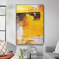 large abstract poster canvas art yellow color oil painting bright color home decor wall pictures for living room modern no frame