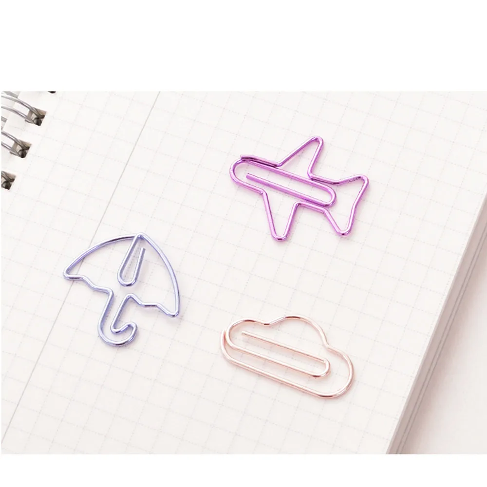 

36pcs/lot Cartoon Shape Mini Paper Clips Kawaii Stationery Clear Binder Clips Photos Tickets Notes Letter Paper Clip