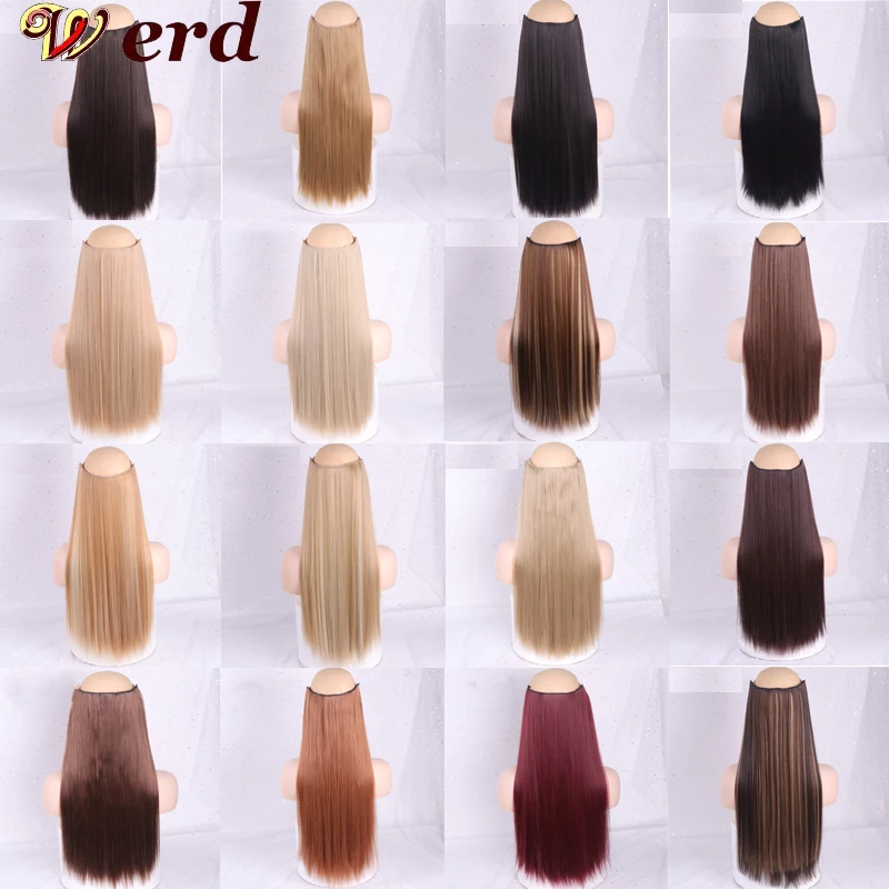 Длинные прямые женские волосы для наращивания на заколках черные коричневые