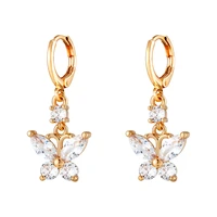 huggie hoop earrings for women cz crystal butterfly earrings hypoallergenic gold plated colorful earrings for girls jewelry gift