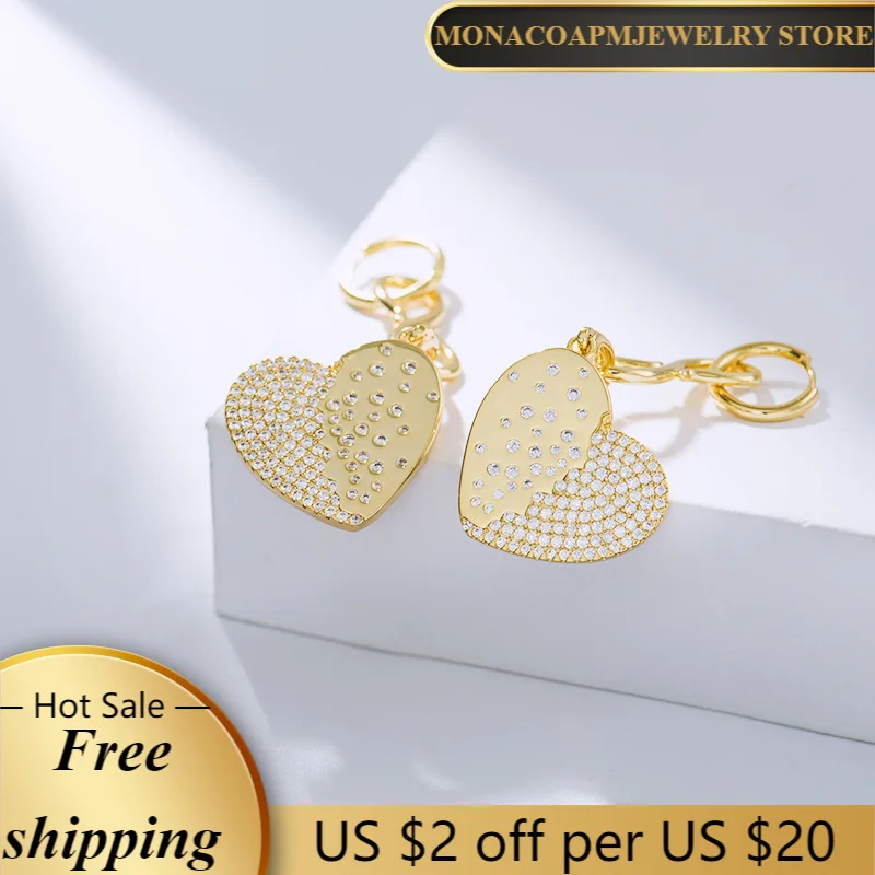 

New Style 925 Sterling Silver Full Diamond Love Interlocking Luxury Brand Monaco Ladies Valentine's Day High-end Jewelry