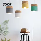 Подвесной светильник E27 в скандинавском стиле, светодиодный ный светильник в стиле макарон, железная и деревянная декоративная лампа для дома