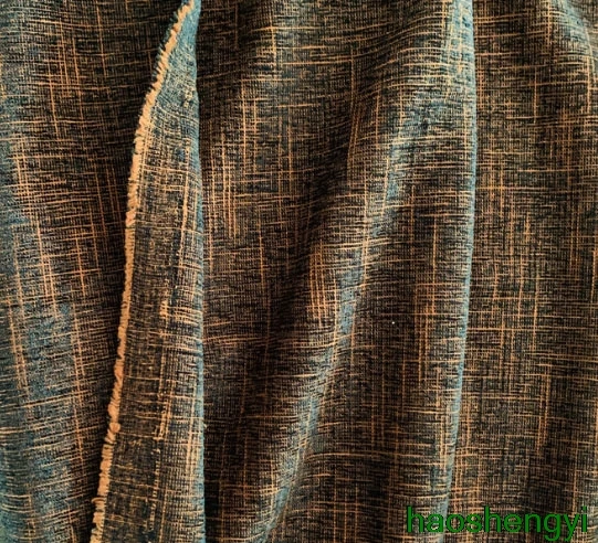 Осень и зима хлопок лен карамельный цвет slub жаккардовая текстура литературная