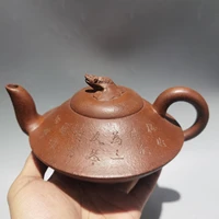 8chinese yixing zisha pottery hand carved mythical beast blessing kettle slope mud teapot pot tea maker office ornaments