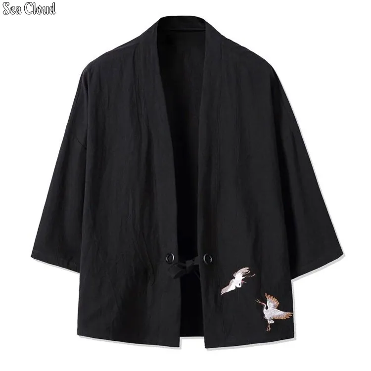 

82 Free shipping plus size XXL- 8xl casual Linen men shirt cardigan man military embroidered shirts stand collar