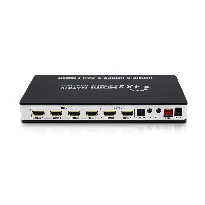 HDMI 2 0 матрица 4X2 4K 60Hz HDCP EDID управление двойной аудио выход волокна L/R коммутатор