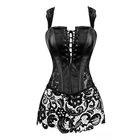 Сексуальный женский корсет из искусственной кожи с кружевом, корсет для коррекции талии и тела, корсет, платье