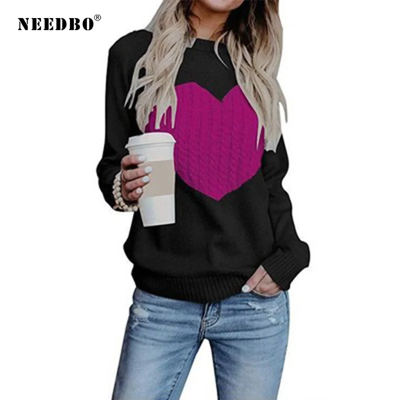 Свитер женский пуловер большого размера вязаный свитер с длинными рукавами для