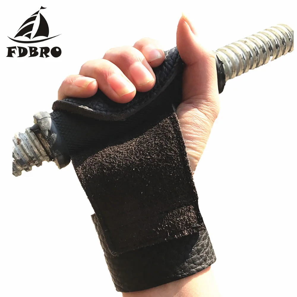 Кожаные Перчатки для фитнеса FDBRO одежда тяжелой атлетики ношение на запястье