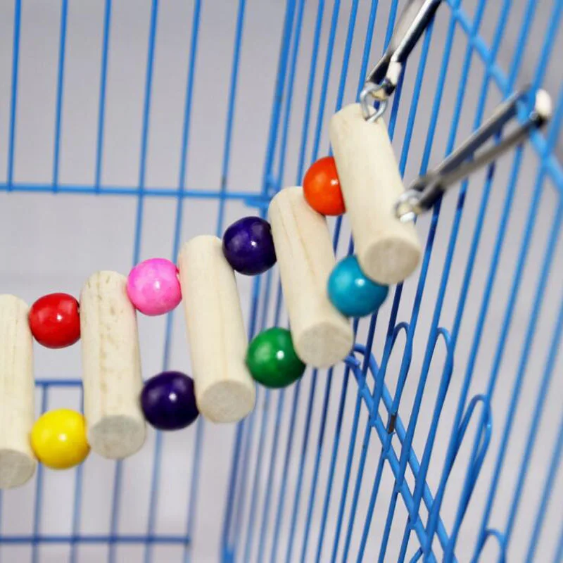 Игрушки для попугая хомяк деревянная лестница птиц веревка скалолазания укусы