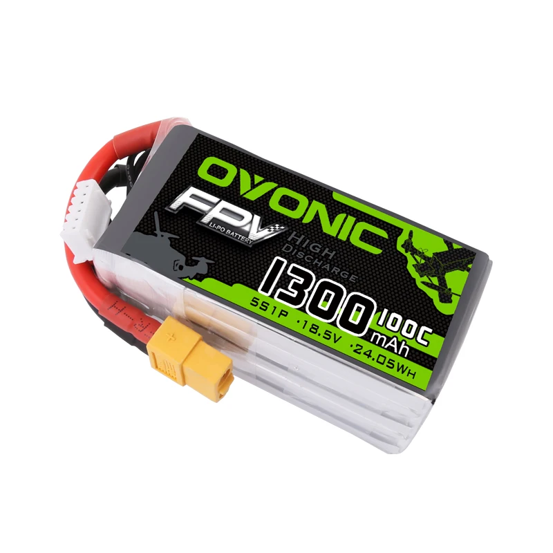 Литий-полимерный аккумулятор Ovonic 1000/1300/1550 мАч 100C 5-6S1P с разъемом xt60для крошечных